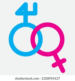 gender illustration logo. unity  man woman  love.