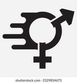 gender illustration logo. unity  man woman  love.