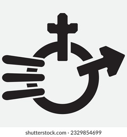 logotipo de ilustración de género. unidad hombre mujer amor.