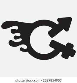 Logo für Gender-Illustration. Einheitsmannfrau liebt.