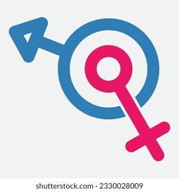 logotipo de ilustración de género. unidad hombre mujer amor.