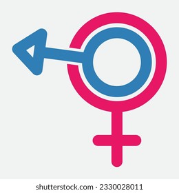 gender illustration logo. unity  man woman  love.