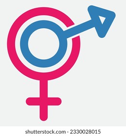logotipo de ilustración de género. unidad hombre mujer amor.