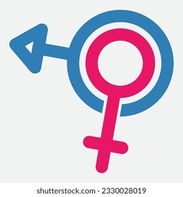 logotipo de ilustración de género. unidad hombre mujer amor.