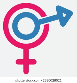 gender illustration logo. unity  man woman  love.