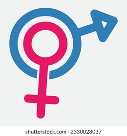 logotipo de ilustración de género. unidad hombre mujer amor.