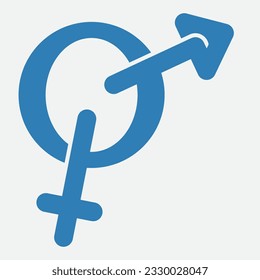 logotipo de ilustración de género. unidad hombre mujer amor.