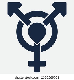 gender illustration logo. unity  man woman  love.
