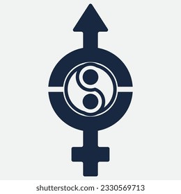 logotipo de ilustración de género. unidad hombre mujer amor.