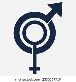 gender illustration logo. unity  man woman  love.
