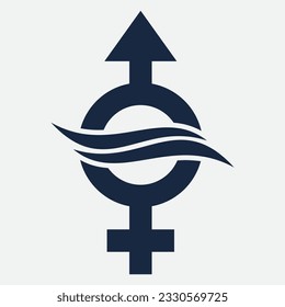 gender illustration logo. unity  man woman  love.