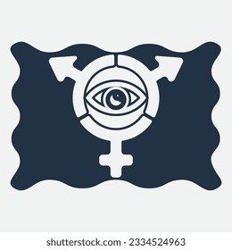 gender illustration logo. unity  man woman  love.