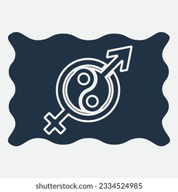 logotipo de ilustración de género. unidad hombre mujer amor.