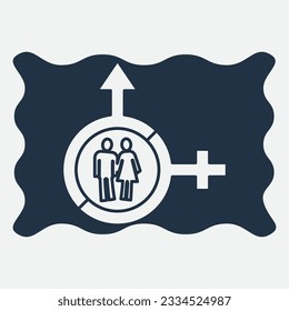 gender illustration logo. unity  man woman  love.