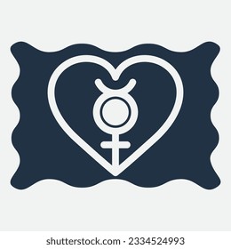 gender illustration logo. unity  man woman  love.