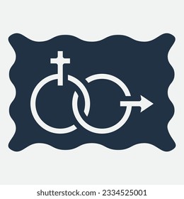 gender illustration logo. unity  man woman  love.