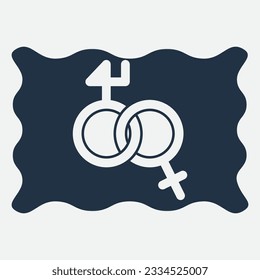 gender illustration logo. unity  man woman  love.