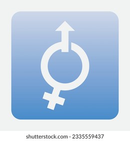 logotipo de ilustración de género. unidad hombre mujer amor.