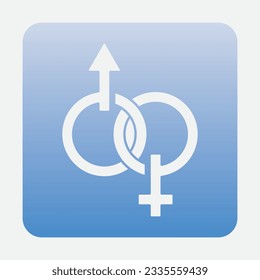 gender illustration logo. unity  man woman  love.