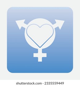 gender illustration logo. unity  man woman  love.
