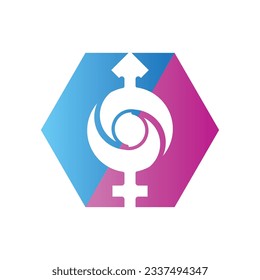 gender illustration logo. unity  man woman  love.