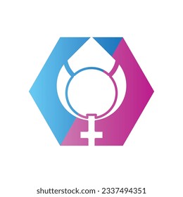 logotipo de ilustración de género. unidad hombre mujer amor.