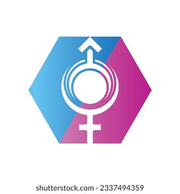 gender illustration logo. unity  man woman  love.