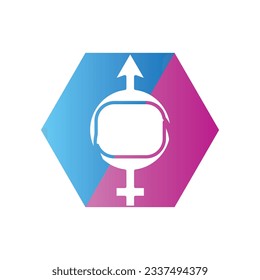 logotipo de ilustración de género. unidad hombre mujer amor.