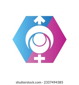 gender illustration logo. unity  man woman  love.
