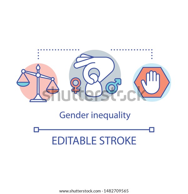 Gender Inequality Concept Icon Sex Discrimination Stock Vector