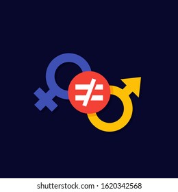 gender inequality concept, vector icon