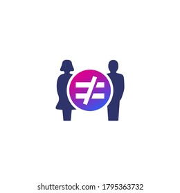 Gender Inequality Or Discrimination Vector Icon