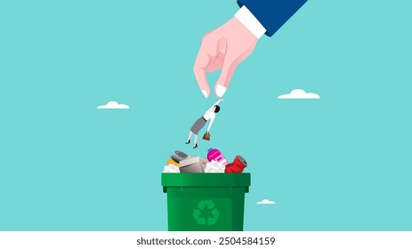 gender inequality, female employee threw it into the trash, Mass layoffs due to inadequate human resources, impact of technological advances, loss of a job, the impact of artificial intelligence