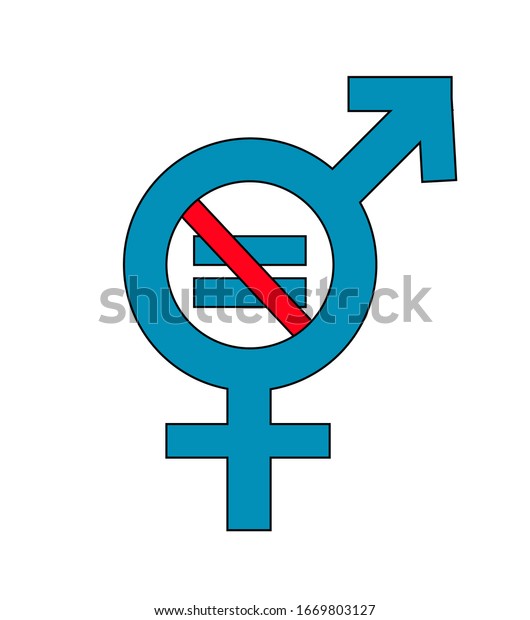 Gender Inequality Icon On White Creative Stock Vector Royalty Free 1669803127 