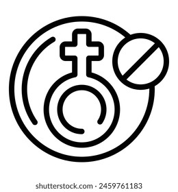 Gender inequality icon outline vector. Human discrimination. Unequal people opportunity