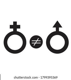 gender inequality line icon, vector illustration