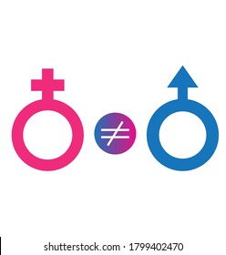 Geschlechterungleichheitslinie Symbol, Vektorgrafik