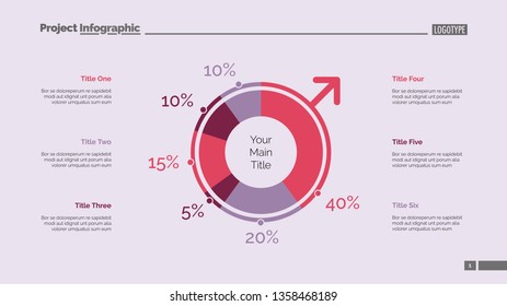 Gender infographics slide template. Business data. Graph, diagram, design. Creative concept for infographic, report. Can be used for topics like voting, survey, statistics