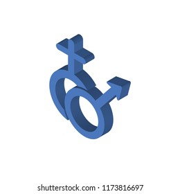 Gender isometric left top view 3D icon