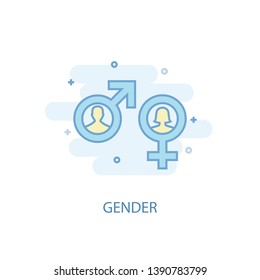 Gender line concept. Simple line icon, colored illustration. Gender symbol flat design. Can be used for UI/UX
