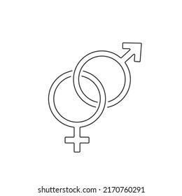 Gender line icon vector sign isolated for graphic and web design flat sign