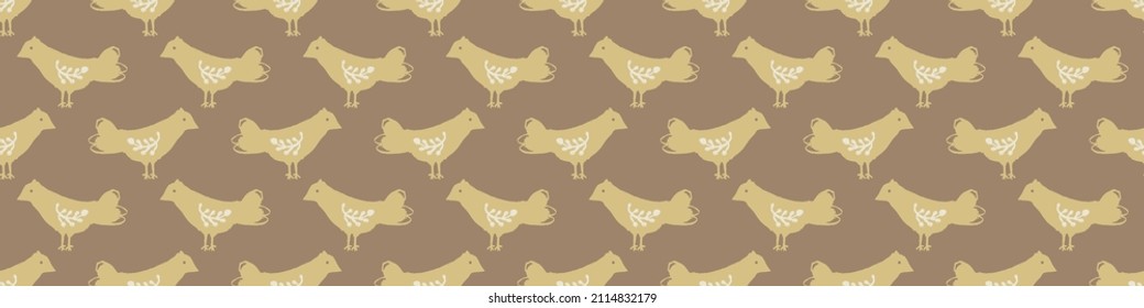 Gender neutral bird seamless vector border. Simple whimsical romantic 2 tone banner. Kids nursery wallpaper or scandi bordur. 