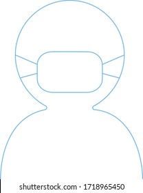 A Gender Neutral Face Or Medical Mask Flat Vector Icon