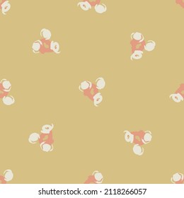 Fondo vectorial sin fisuras florales neutro de género. Sencillo y romántico patrón de 2 tonos. Papel tapiz infantil o escándalo por toda la prensa. 
