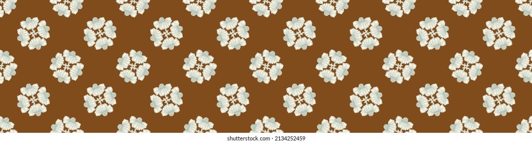 Gender neutral floral seamless vector border. Simple whimsical 2 tone banner. Kids nursery wallpaper or scandi bordur. 