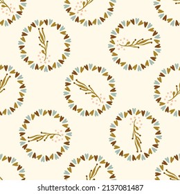 Gender neutral floral seamless vector background. Simple whimsical 2 tone pattern. Kids nursery wallpaper or scandi all over print. 