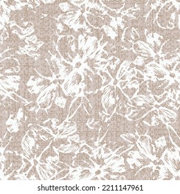 Gender neutral floral seamless vector background. Simple whimsical romantic 2 tone pattern. Kids, duvet cover, wallpaper, curtain and clothing, fashionable trendy print design scandi all over print.