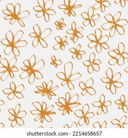 Gender neutral foliage leaf seamless vector background. Simple whimsical 2 tone pattern. Kids nursery wallpaper or scandi all over print.