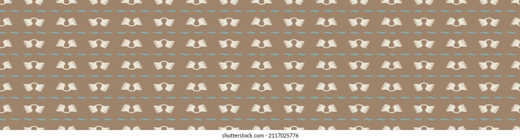 Gender neutral foliage seamless vector border. Simple whimsical romantic 2 tone banner. Kids nursery wallpaper or scandi bordur. 