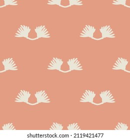 Gender neutral foliage seamless vector background. Simple whimsical romantic 2 tone pattern. Kids nursery wallpaper or scandi all over print. 